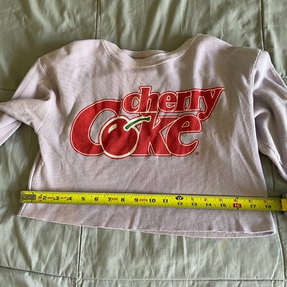 Cherry Coke Long Sleeve Crop Graphic Tee Size S - Picture 5 of 7